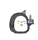 Penguin with a cake